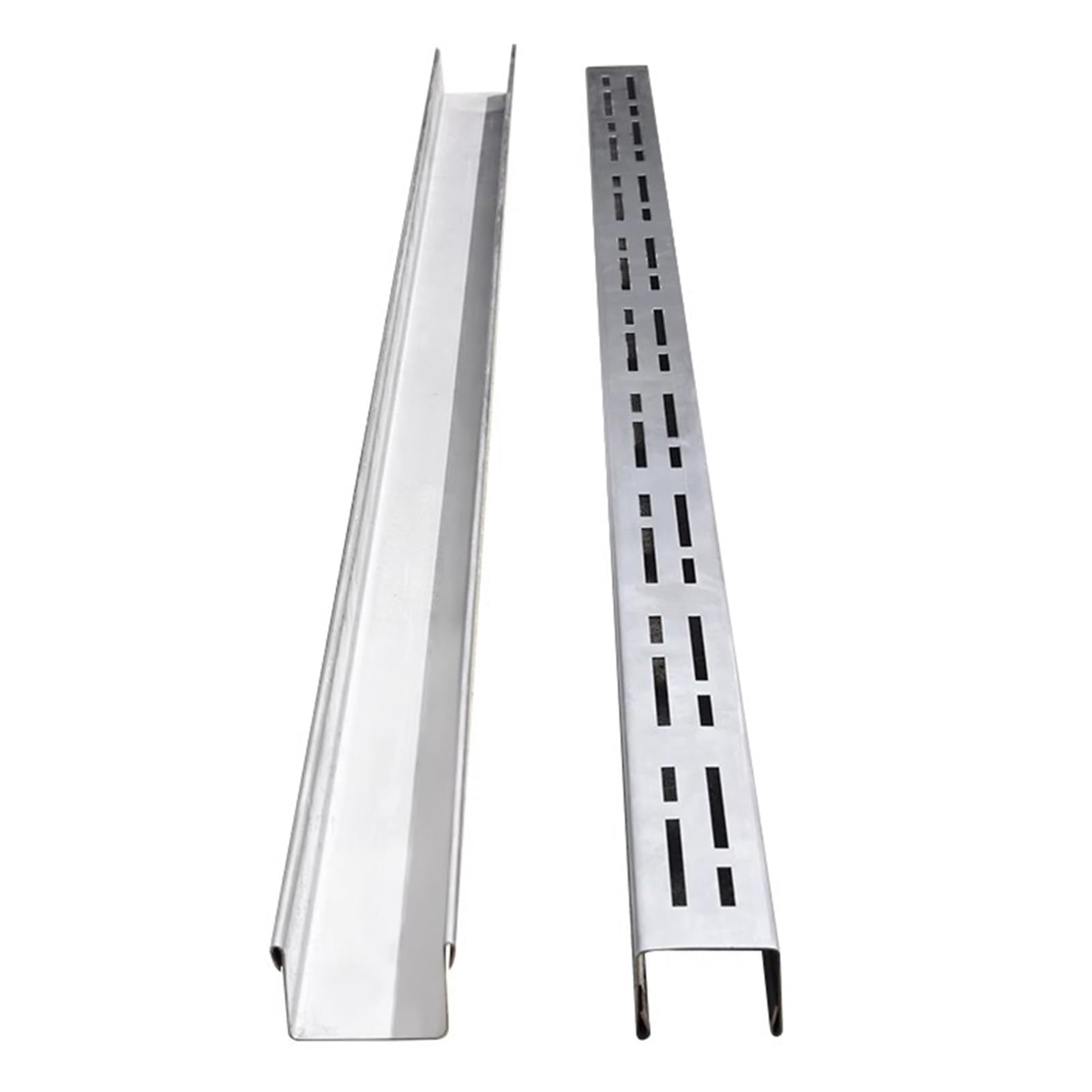 LWJSOCP Stainless Steel Trench Drain Kit, Rectangular Shower Drain And Grates, Outdoor Sidewalk Parking Patio Deck Floor Trough Guttering, Channel Trench Drainage System(100x10x4CM)