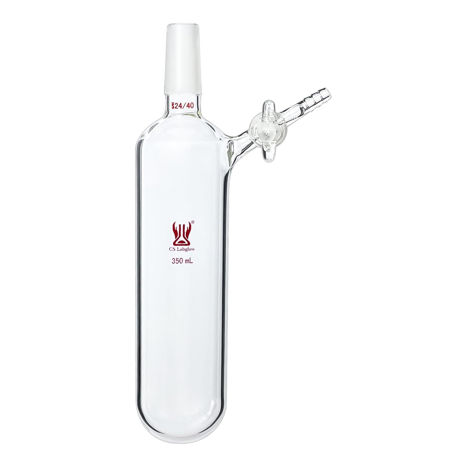 350ml Schlenk Reaction Tube with 24/40 Inner Joint and 2mm Glass Stopcock, Borosilicate Glass Schlenk Tube, Lab Glassware
