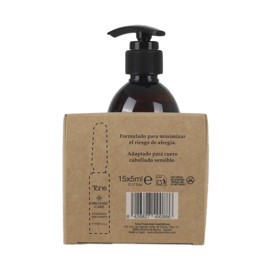 Tahe Organic Care Shampoo intensivo e pacchetto di trattamento contro la perdita dei capelli, 375 ml