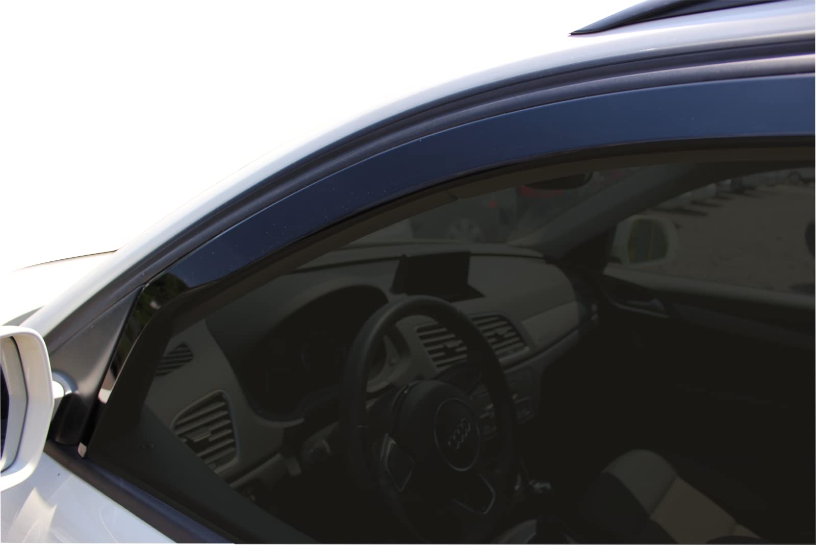 J&J AUTOMOTIVE Deflettori d'Aria per Audi Q3 2011-2018, Set da 4 Pezzi, Nero Fumé Oscurato Heko