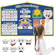 Kasfalci Feelings Chart for Kids, Calm Down Corner Decor Supplies, Social Emotional Learning Activities, Emotions Toys, ADHD Tools Autism ABA Therapy Materials for Teachers Classroom Must Haves