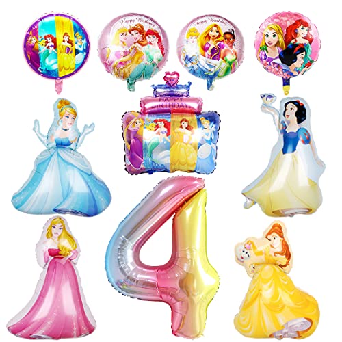 Lot de 12 ballons d'anniversaire roses pour filles - Ballon en aluminium - Grande taille - Décoration d'anniversaire pour fond de fête