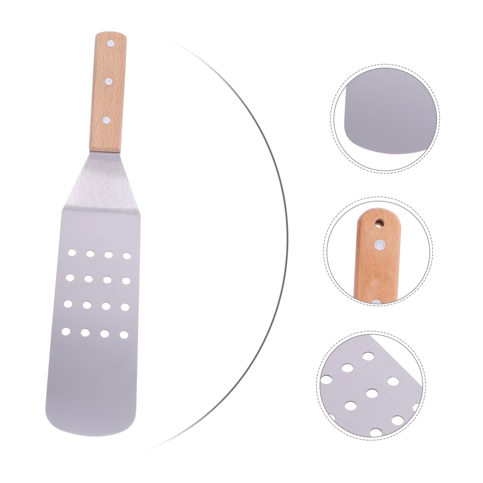Espátulas Para Freír De Acero Inoxidable Incluido Volteador De Pizza y Rasqueta Para Cocina