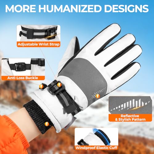 Image of rivmount Winter Waterproof Ski Snow Warm Gloves for Women Men, Windproof Cold Weather Thermal with Touchscreen Fingers, for Running Driving Cycling Hiking Biking Outdoor Sports Daily Work