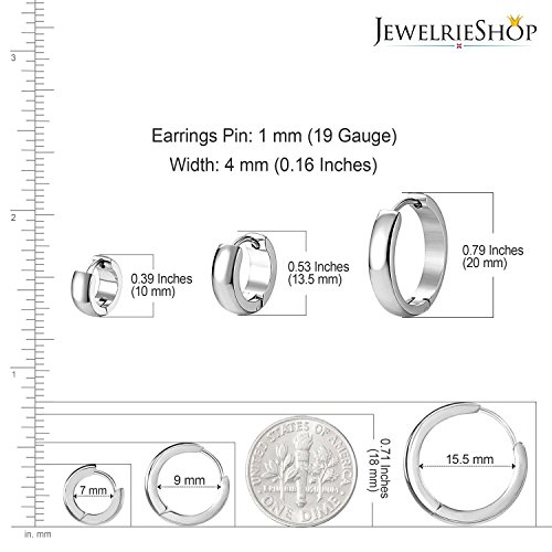 JewelrieShop Hoop Earrings Set Gold Surgical huggie Earrings, Hypoallergenic Huggie Ear Piercings Endless Huggie Hoop Earrings for Men Earrings (Gold, Black, Stainless Steel Hoop Earrings)3