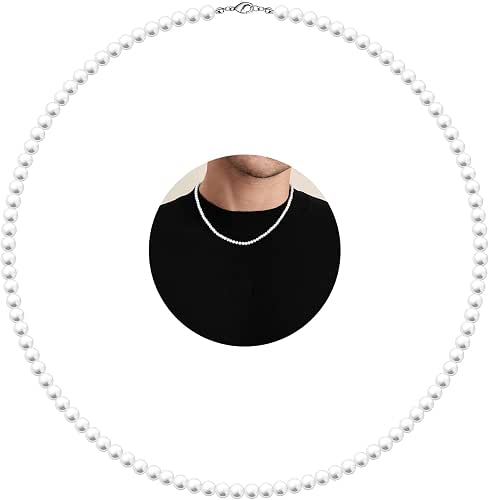 MJartoria Pearl Necklace for Men | Women, 16''-24'' Pearl Necklaces,