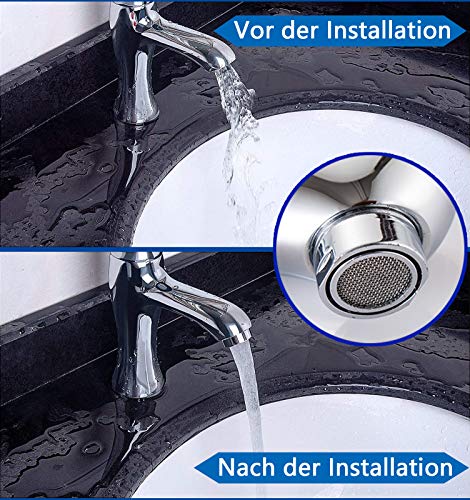 Wasserhahn Sieb M24, COOLUCK 10 Stück Wasserhahn Strahlregler Aufsatz Außengewinde, Mischdüse Einsatz mit Edelstahlfilter und Verchromten Mischdüsenschlüssel, für Wasserhähne - Image 3