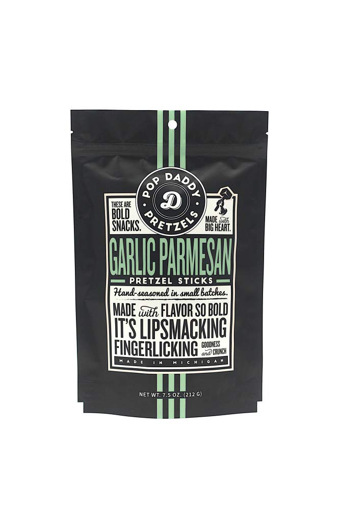 Pop Daddy Seasoned Pretzels - Garlic Parmesan 3 Pack