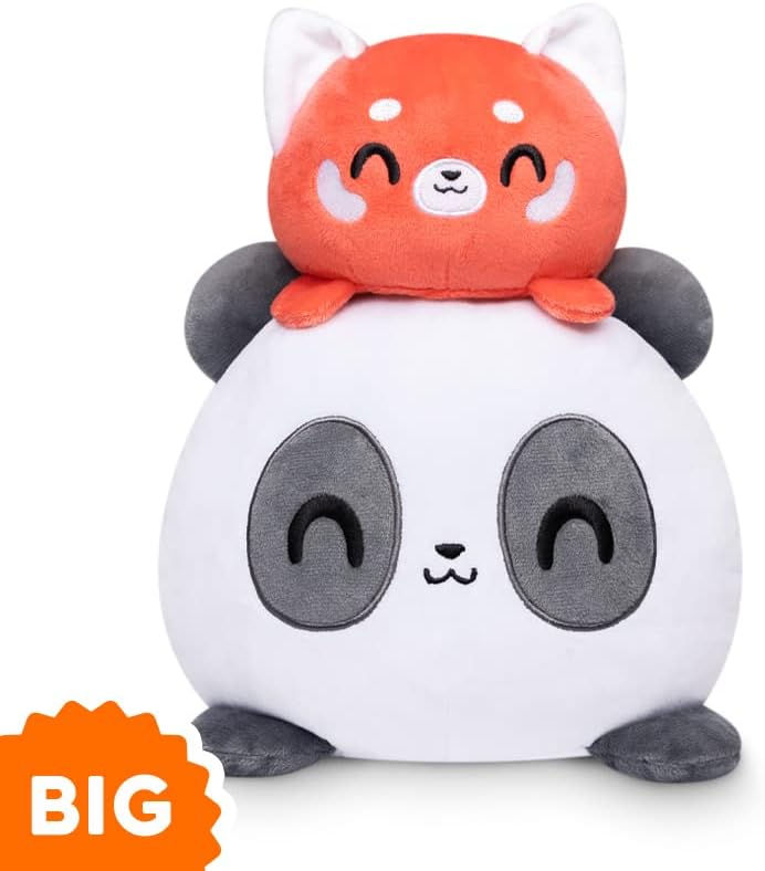 Miniatura 3 de TeeTurtle - El peluche original reversible de panda, panda grande + panda rojo, lindos animales de peluche sensoriales que muestran tu estado de