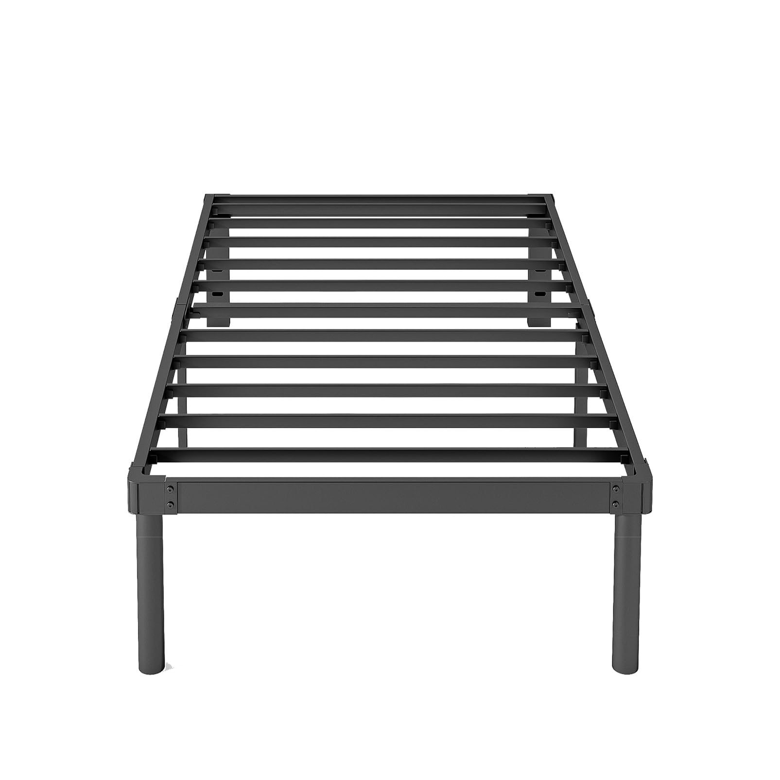 Photo 1 of 18 Inch High Platform Twin XL Bed Frames No Box Spring Needed, Metal Twin XL Bed Frame, Heavy Duty, Easy Assembly, Noise Free, Black Twin XL 18 Inch