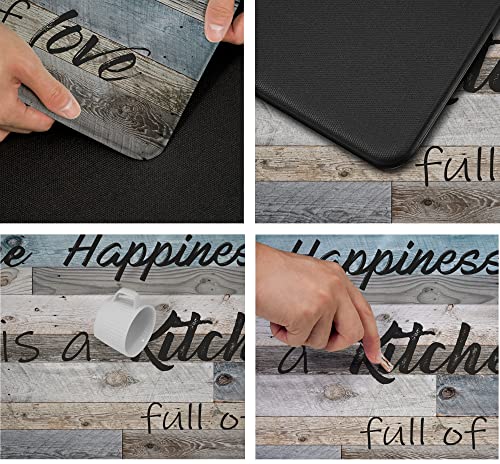 Kitchen Mats For Floor Set Of 2 Anti Fatigue Cushioned Comfort Kitchen Mat Rugs For Kitchen Sink Laundry Room Memory Foam Rustic Kitchen Floor Mats Waterproof Non-Skid 17.3X28+17.3 X47 Farmhouse Style #TOP5