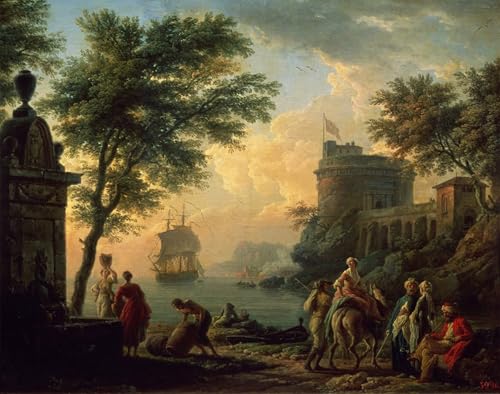 Peinture Claude Vernet habiller un grand mur vide toile decoration 60x90cm
