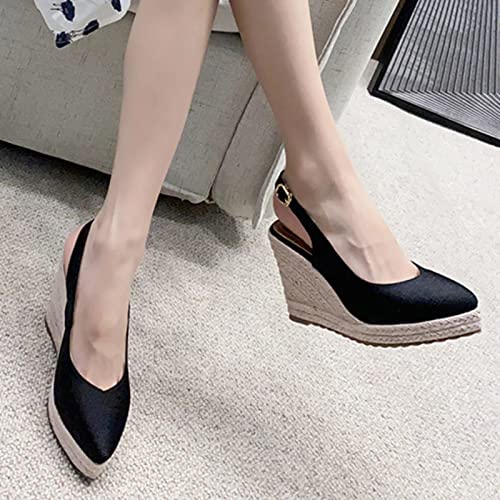 Damessandalen, dunne zwarte hakken voor damesbruiloft - Afbeelding 6