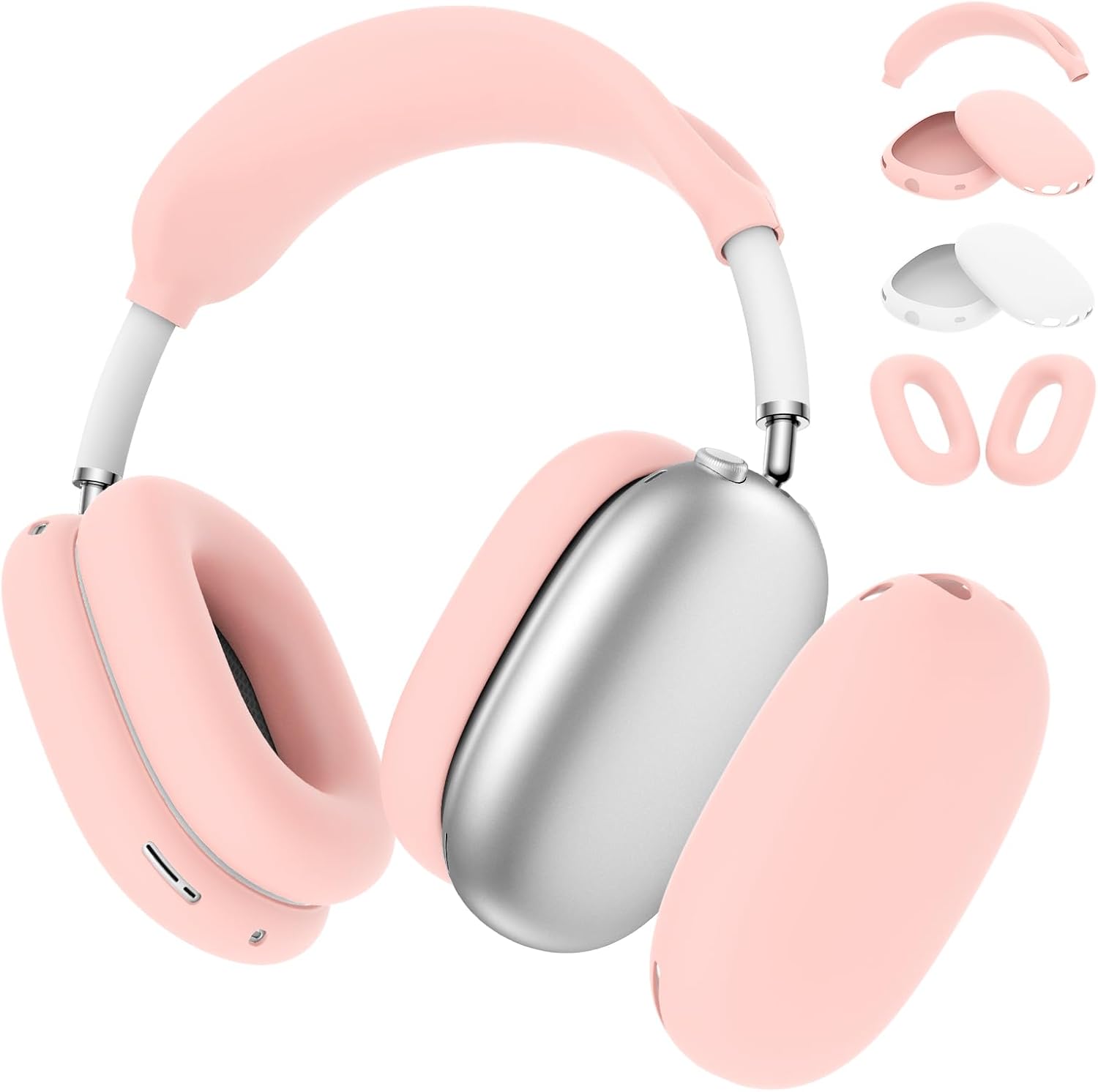 BRG 7 in 1 Silicone Case Covers for AirPods Max, Sweat-Proof Ear Pad Case Covers/Ear Cup Covers/Headband Cover for AirPods Max Headphones, Accessories Soft Shell Protectors for Apple AirPods Max