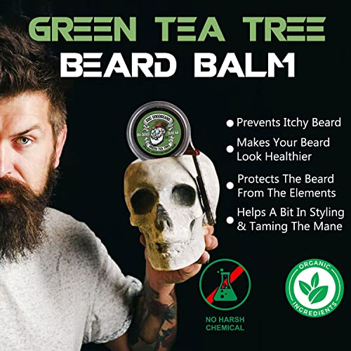 Doc Goodbeard Beard Growth Kit Includes Beard Balm And Beard Oil For Men - Natural, Organic, Softer, Smoother, Moisturized, Leave In Beard Conditioner For Men (Green Tea Tree) #TOP1