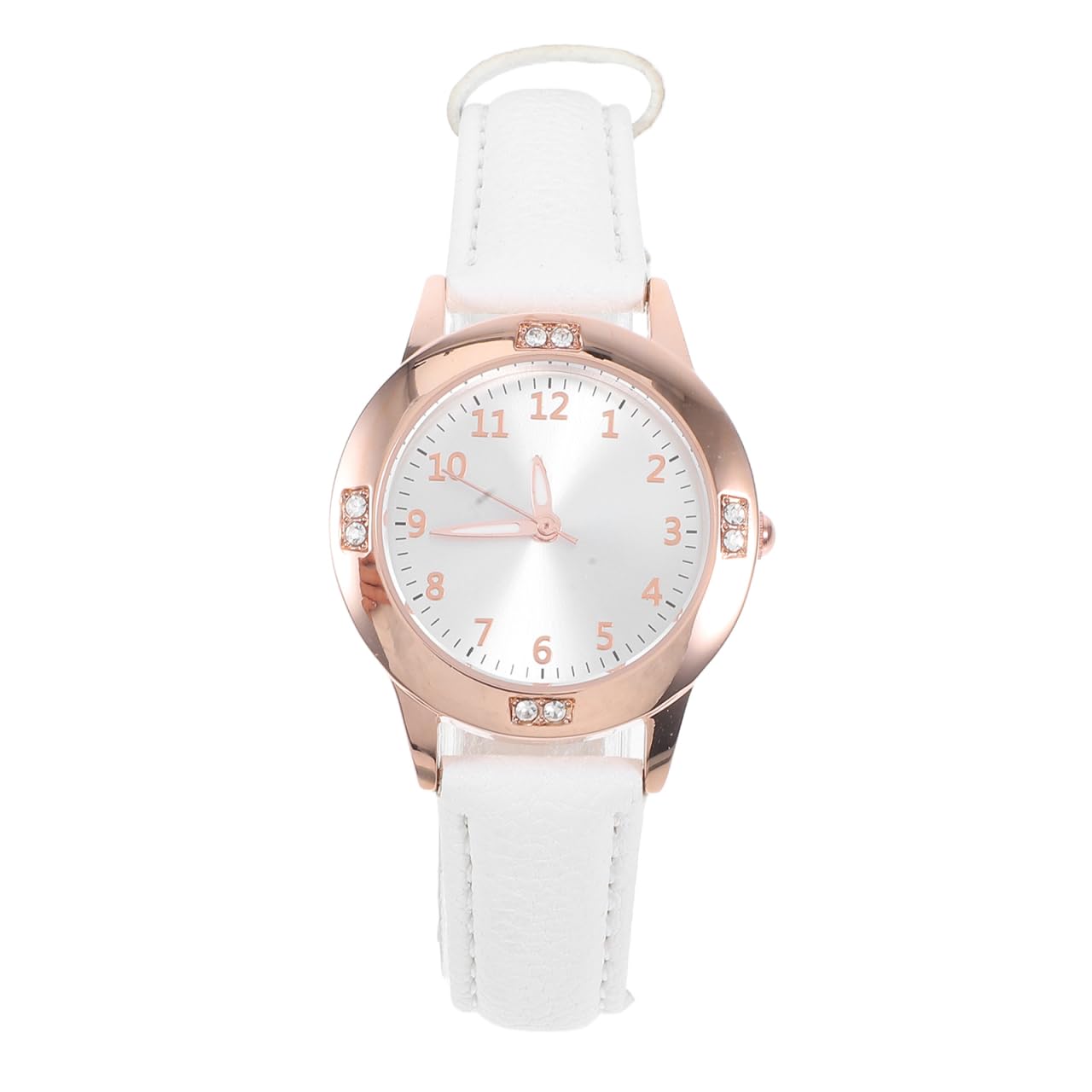 Hemobllo Studenten-Armbanduhr Weiß Frauen Quarz Wasserdicht Uhr Kristall Strass Diamant Armbanduhr Basic Uhr Studenten Armbanduhr