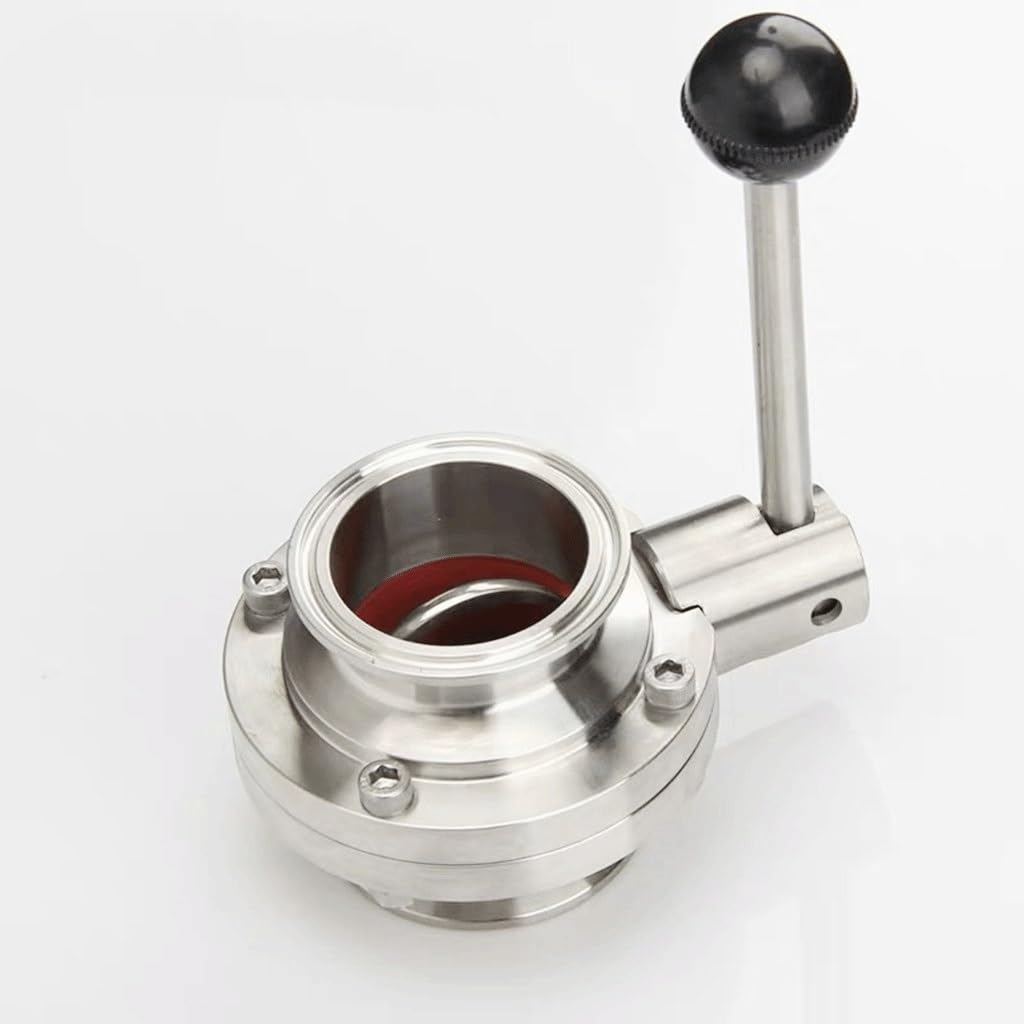 Vanne papillon en acier inoxydable 304 à trois colliers avec poignée de traction et joint EPDM de 2,5 à 1,3 cm 38 mm, pour brassage maison, produits laitiers, 1 pièce