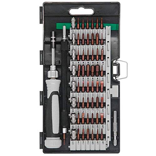 精密ドライバーセット 60in1 特殊ドライバー S2合金鋼 多機能ツール 56種ビット 大型ハンドル ねじ回し y型 トルクス レンチ 六角 三角 五角 プラス マイナス 磁石付き 修理 開腹 分解 修復用 スマホ PC パソコン カメラ 眼鏡 1枚目