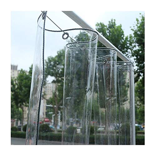 Cortinas impermeables de lona de PVC transparente resistente para pabellón al aire libre, balcón, cenador, porche y pérgola, tamaño personalizable (2 x 2 m)
