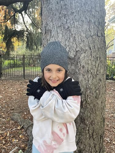 N'Ice Caps Little Kids Winter Gloves Cable Knit Warm Sherpa Lining Girls3