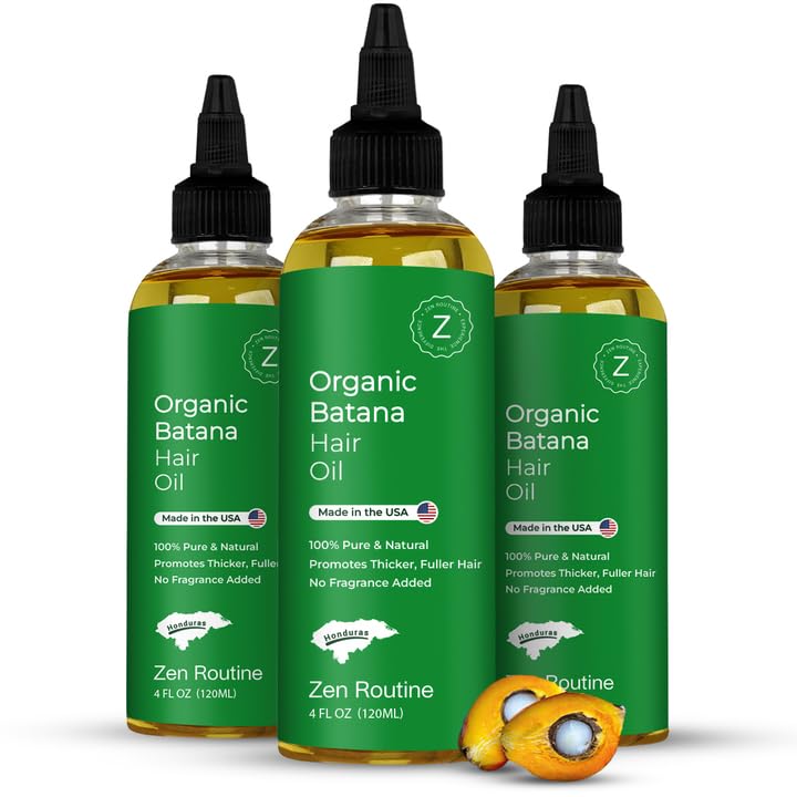 Batana Oil for Hair Growth Liquid Gold – 4oz (3-Pack) Authentic 100% Natural | Organic Super Blend of Castor, Pumpkin Seed and Rosemary Oil | Thicker, Stronger Hair – Made in the USA