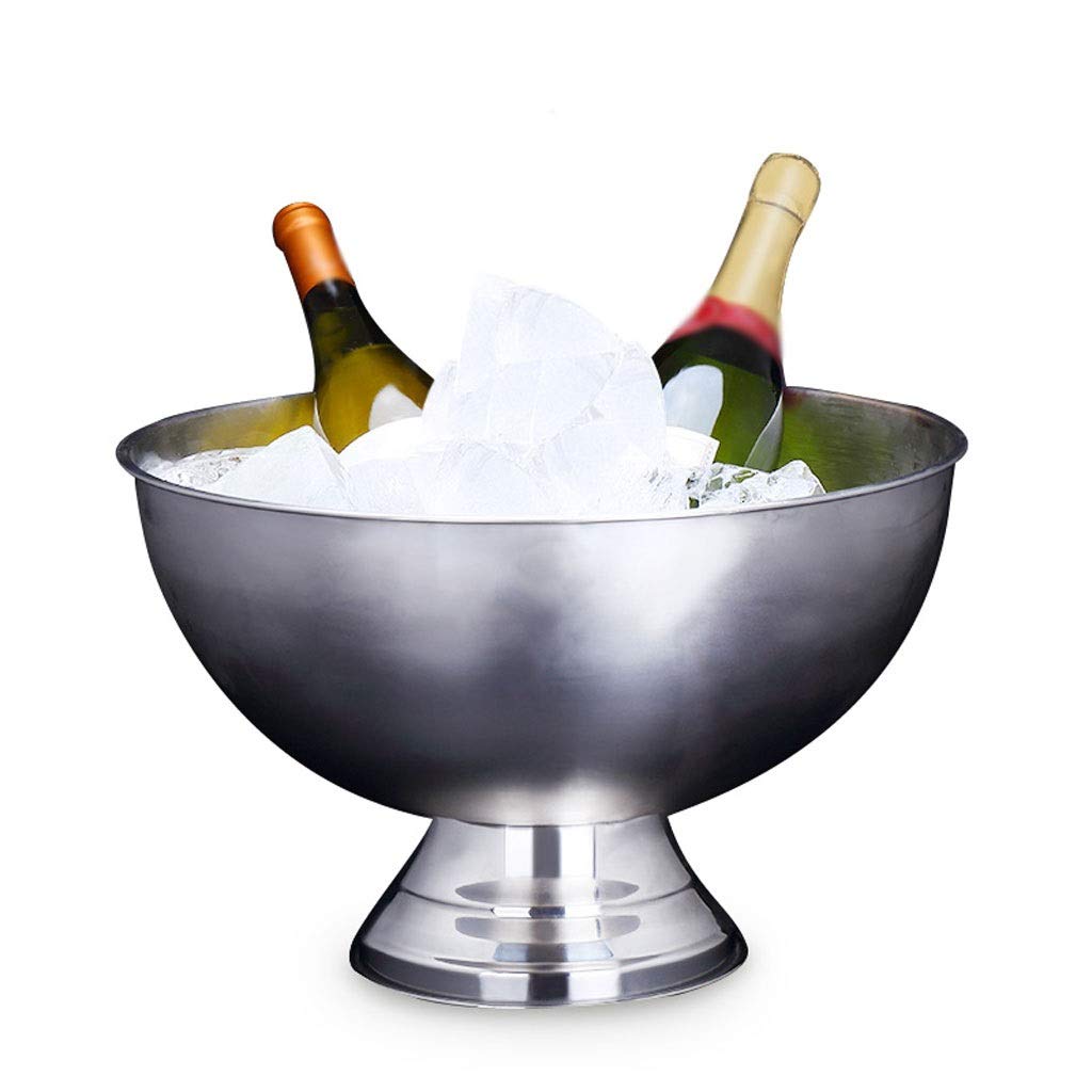 Cubo de Hielo, Mango Cómodo Acero inoxidable Capacidad grande Restaurante Familia Champagne Bar Bar Cerveza Cóctel Cubo de hielo Partido Fiesta Bebida Big Fruit Placa Ideal para uso Barra Interior Hog