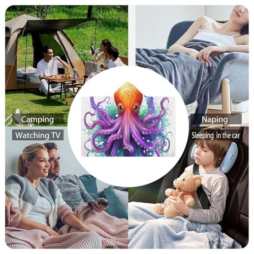 Couverture à capuche pieuvre pour cocooning et soirées canapé - 7