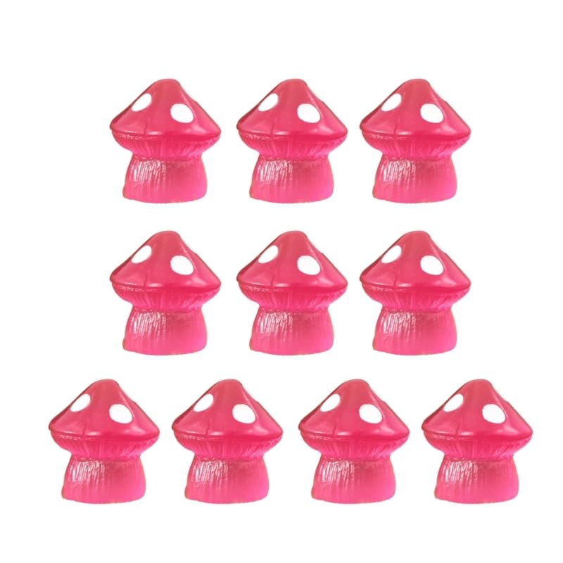 Youngy 10pcs Mini Luminous Mushroom Ornaments Fluorescent Plant Potted Decoration Micro Landscape Garden Accessories Mini Luminous Mushroom