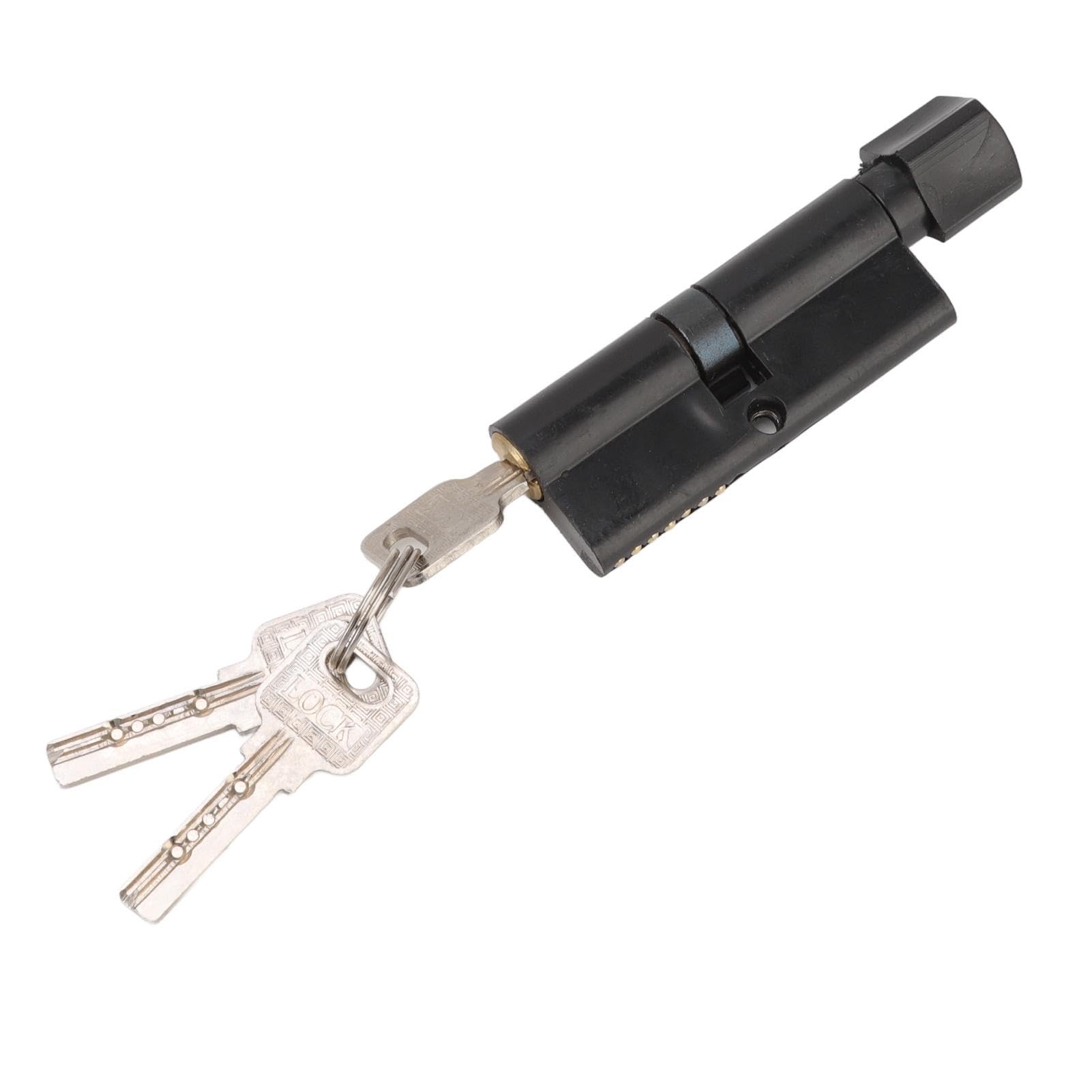 Nikou Cerradura de Manija de Puerta, Manilla Puerta Interior de Acero al Manganeso con Pestillo y Rodamiento Silencioso Universal con Llaves para el Hogar, Dormitorio, Color Negro