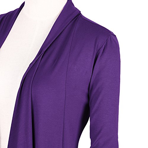 Image of Urban CoCo Women's Drape Front Open Cardigan Long Sleeve Irregular Hem