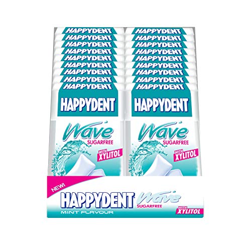 Image of Happydent Wave, Xylitol Sugarfree Mint Flavour, Bubble Gum Fliptop Pack, 306 g - Pack of 18