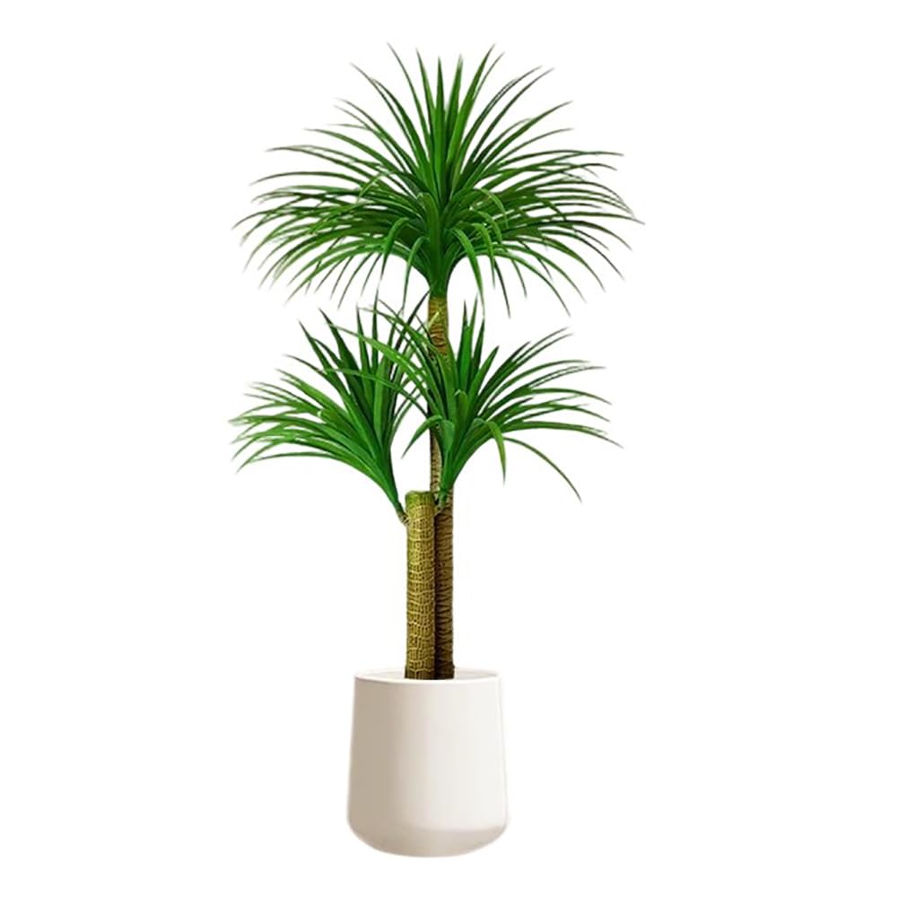 SWENEEN Luxury Large Simulated Dracaena Potted Plant With Flower Pot,Artificial Tree For Indoor And Outdoor,130/160/180Cm High,Fake Dracaena Floor Plant,D High 130Cm,C High 130cm