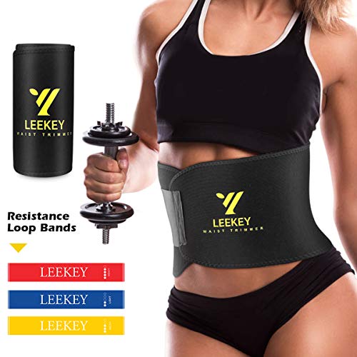 LEEKEY Waist Trimmer for Women & Men Sweat Belt, Workout Waist Trainer Sweat