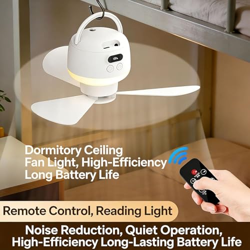 Ventilateur de plafond extérieur rechargeable 1200mAh portable et réglable
