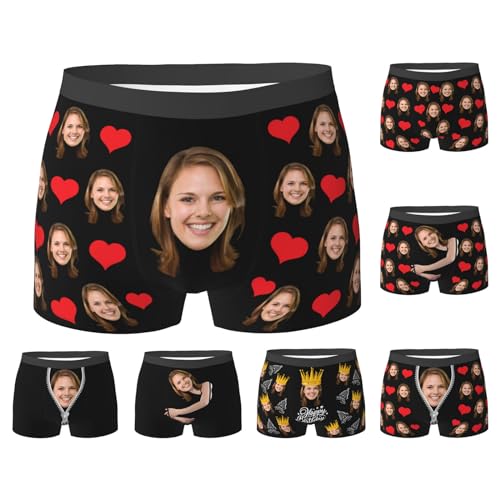 Custom Boxer Brief for Men, Custom Men's Underwear Boxer Shorts with Face, Customized Gifts for Husband