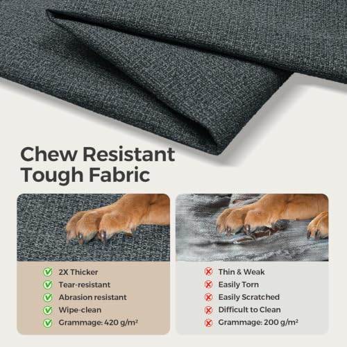 Image of Sytopia 50 Inch Indestructible Dog Bed for XXL Dogs, Waterproof Chew Proof Orthopedic Pet Mat for Crate with Machinne Wshable Cover, Great for Indoor Outdoor Use, Dark Grey