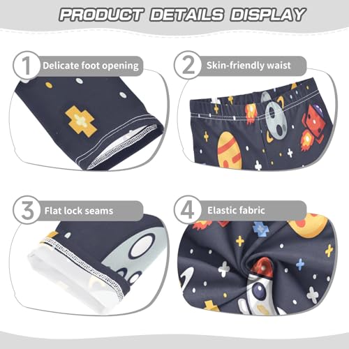 Bolaz Toddler Girls Leggings Printed Yoga Pants Leggings Rocket Planet for Kids3