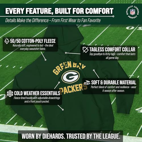 Image of Team Fan Apparel NFL Gameday Hoodie Pullover Sweatshirt for Men and Women | Officially licensed NFL Gameday fleece pullover - kangaroo pocket, ribbed cuffs, drawstring hood, unisex fit