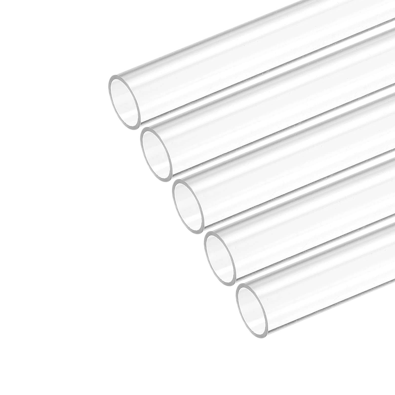 sourcing map Tubo de Plástico Policarbonato Rígido Transparente 12mm ID 13mm OD 245mm Alto Impacto