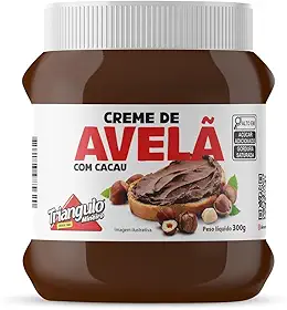 Creme de Avelã com Tampa de Rosquear, Embalagem de 300g, Triângulo.