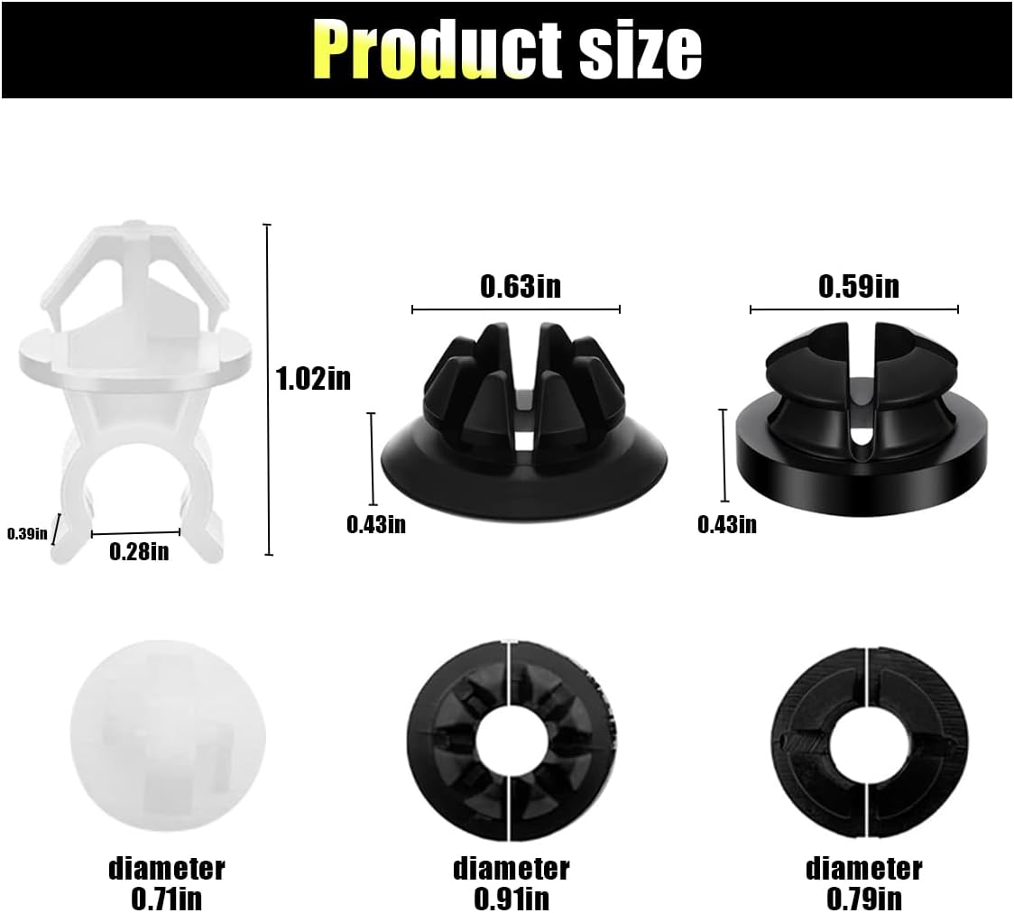 30PCS Hood Prop Rod Holder Clips, Compatible with 91503-SS0-003, Fit Most Cars