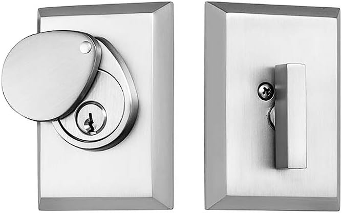Rockwell Security Premium Contemporary Solid Brass Aqua Single Cylinder Deadbolt in Brushed Nickel Finish Fits 2-3/8" or 2-3/4" Backset and 1-3/4" Thick Doors