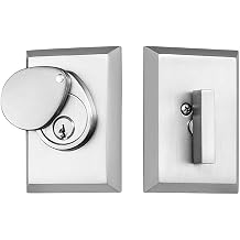 Rockwell Security Premium Contemporary Solid Brass Aqua Single Cylinder Deadbolt in Brushed Nickel Finish Fits 2-3/8" or 2-3/4" Backset and 1-3/4" Thick Doors