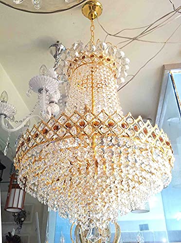 Image of LED Crystal Chandelier Ceiling Lamp Glass Crystal Big Size Jhumar Ceiling Light for Living Room /Hall /Bed Room etc.