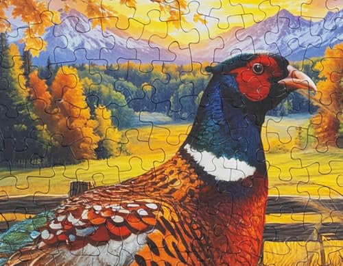 Rompecabezas Springbok de 500 piezas Golden Fields Pheasant para adultos, piezas de corte único, hecho en EE. UU. con materiales ecológicos y temática de fauna en otoño miniatura 4
