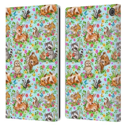 Étui Portefeuille Amazon Fire Max 11 Head Case Designs Motif Forêt Magique en Cuir
