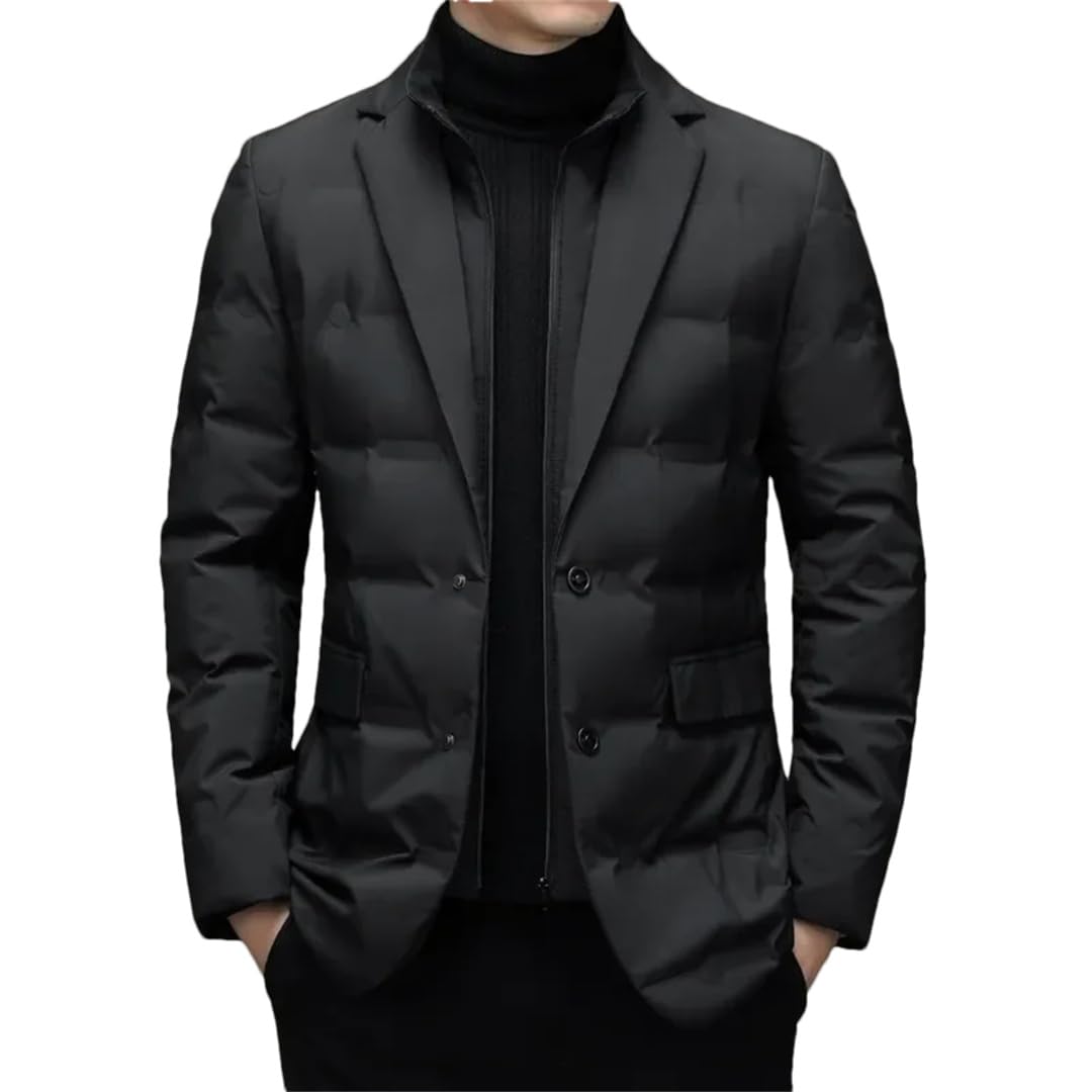 Chaqueta de plumón de invierno para hombre, traje de bufanda con cuello de plumón, chaqueta de plumón para hombre