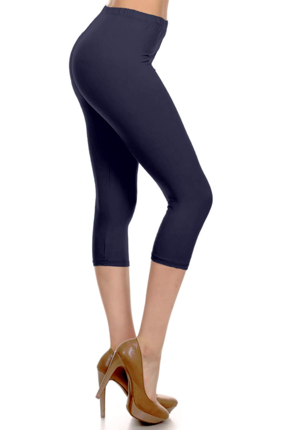 Leggings Depot Women's High Waisted No-Roll Leggings, 1" Waistband