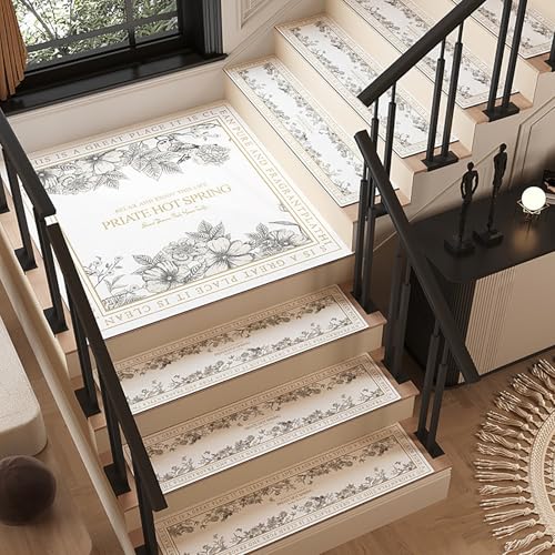 NEYTIIR Pisadas Antideslizantes para Escalones De Madera, Alfombra Vinilica, Alfombra Escaleras Lavable Antideslizante, Utiliza para Proteger Mayores, Niños, Mascotas(C,22X70cm)