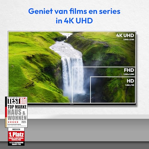 MEDION 163,9 cm (65") TV (Smart-TV, Dolby Vision HDR, VIDAA Store, Netflix, Prime Video, Disney+, DAZN, Paramount+, HbbTV, PVR, Bluetooth, MD 865300) - Afbeelding 3